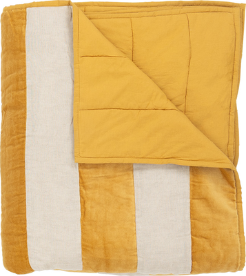 ochre Striped Bedspread 220x240cm